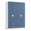 Tủ Quần Áo Màu Xanh Có Ngăn Kéo Tay Nắm Hình Gấu ZM-10003 - 1600x600x2400mm - ZM-10003.2