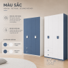 Tủ Quần Áo Màu Xanh Có Ngăn Kéo Tay Nắm Hình Gấu ZM-10003 - ảnh chi tiết 8