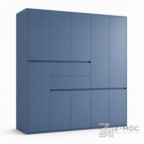 Tủ Quần Áo Nhiều Khoang Để Đồ Hiện Đại Màu Xanh Navy ZM-10007 - 2000x600x2000mm - ZM-10007.1