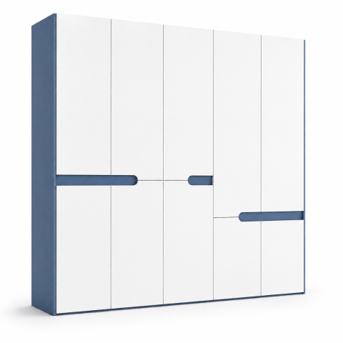 Tủ Quần Áo Tay Móc Âm Màu Trắng Xanh Gỗ MDF ZM-10008 - 2000x600x2000mm - ZM-10008.1
