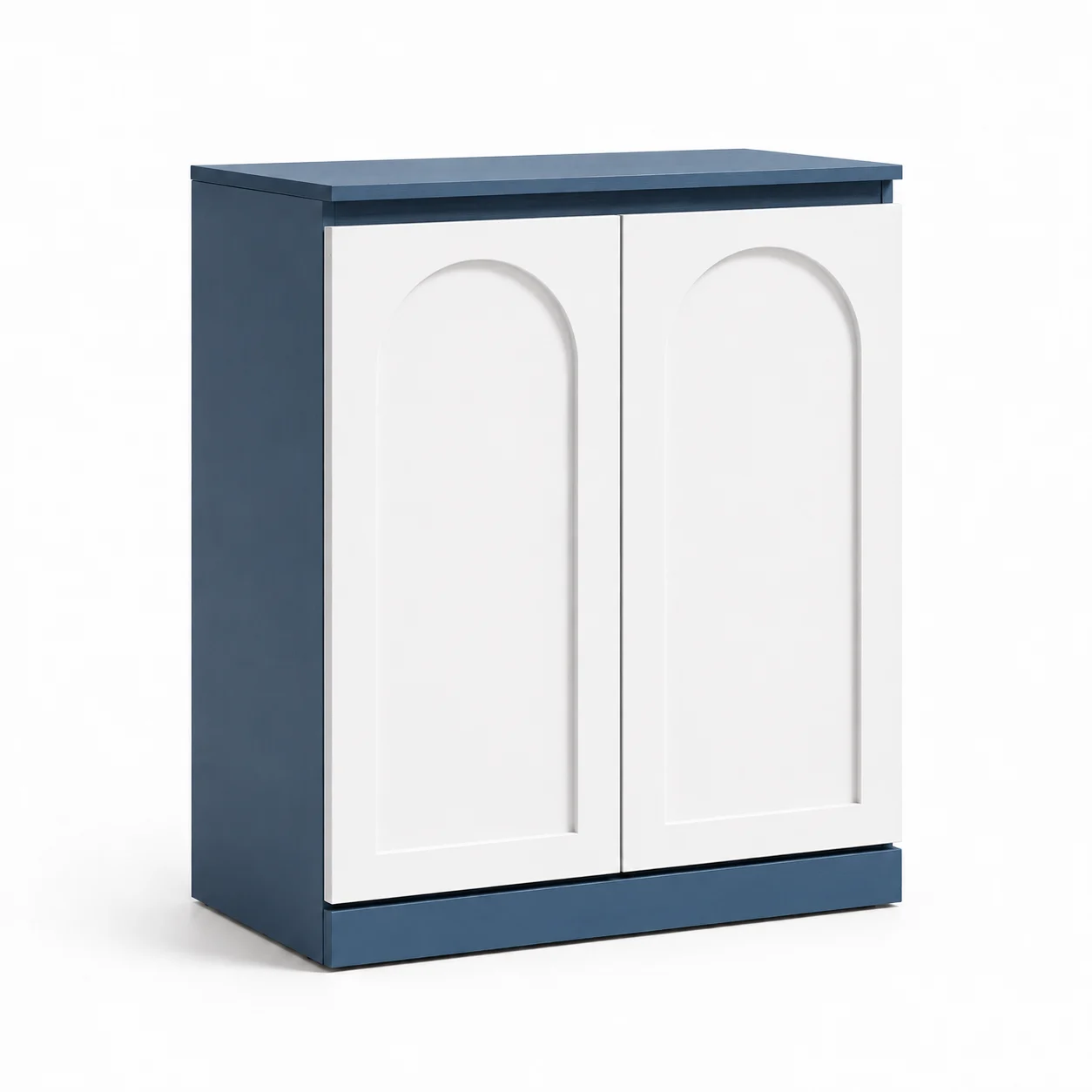Tủ Trang Trí 2 Cánh Gỗ Công Nghiệp Phối Màu Xanh Trắng ZM-94005 - 700x350x850mm