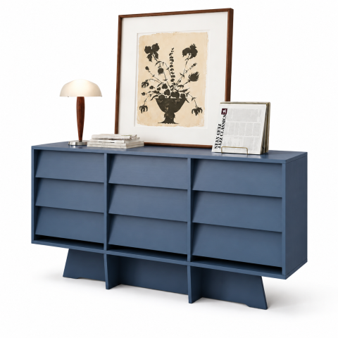 Tủ Trang Trí Màu Xanh Mặt Ngăn Kéo Vát Nghiêng ZM-94003 - 1500x400x750mm - ZM-94003.1