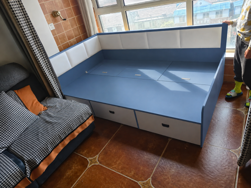 Giường Ngủ Góc Bọc Đệm Có Ngăn Kéo Hiện Đại ZM-11038 photo review