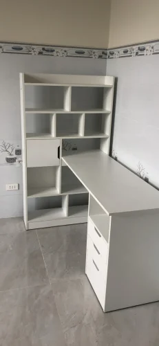 Bàn Làm Việc Liền Kệ Sách Màu Trắng Tiện Lợi ZM-70034 photo review