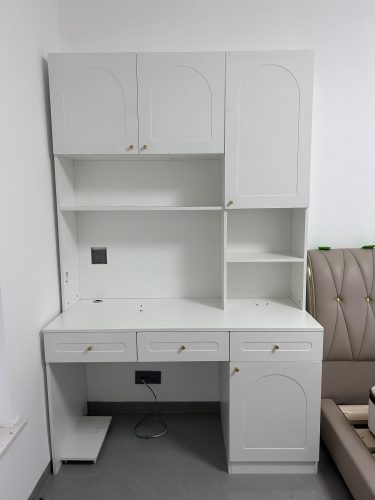 Bàn Học Và Làm Việc Màu Trắng Liền Kệ Kính Độc Đáo ZM-70051 photo review