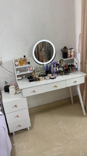 Bàn Trang Điểm Kèm Kệ Đơn Giản Gương Tròn ZM-12001 photo review