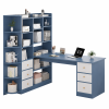 Bàn Học Liền Kệ Sách Chữ L Màu Xanh Có Ngăn Kéo ZM-70035 - 1600x550x750mm + Kệ 1200x300x1700mm - ZM-70035.2