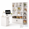 Bàn Học Và Làm Việc Liền Kệ Sách Chữ L Trắng Phối Xanh ZM-70041 - ảnh chi tiết 1