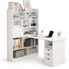 Bàn Làm Việc Liền Kệ Sách Màu Trắng Tiện Lợi ZM-70034 - 1400x550x750mm + Kệ 1000x300x1600mm - ZM-70034.2