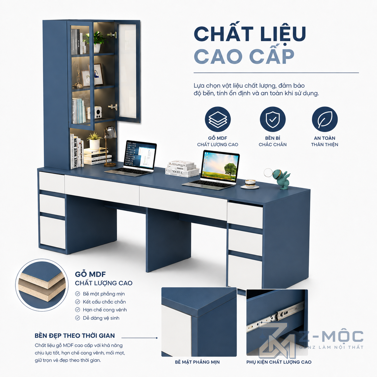 Bề mặt dễ vệ sinh, phù hợp sử dụng thường xuyên
