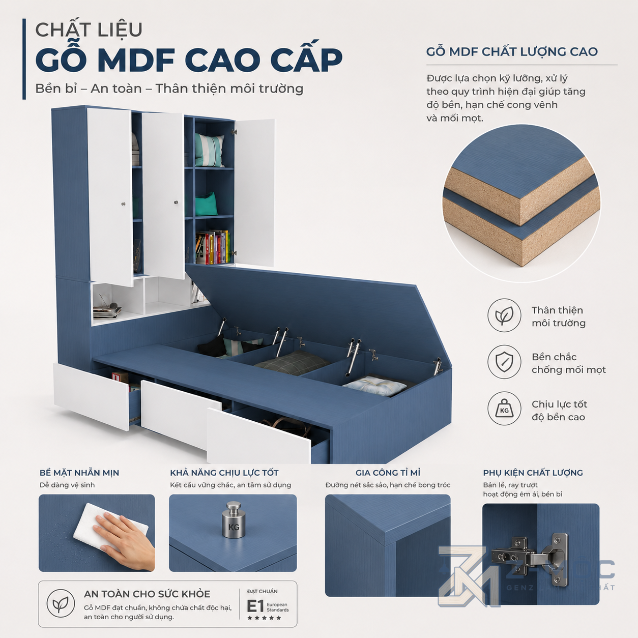 Bề mặt dễ vệ sinh, thuận tiện sử dụng