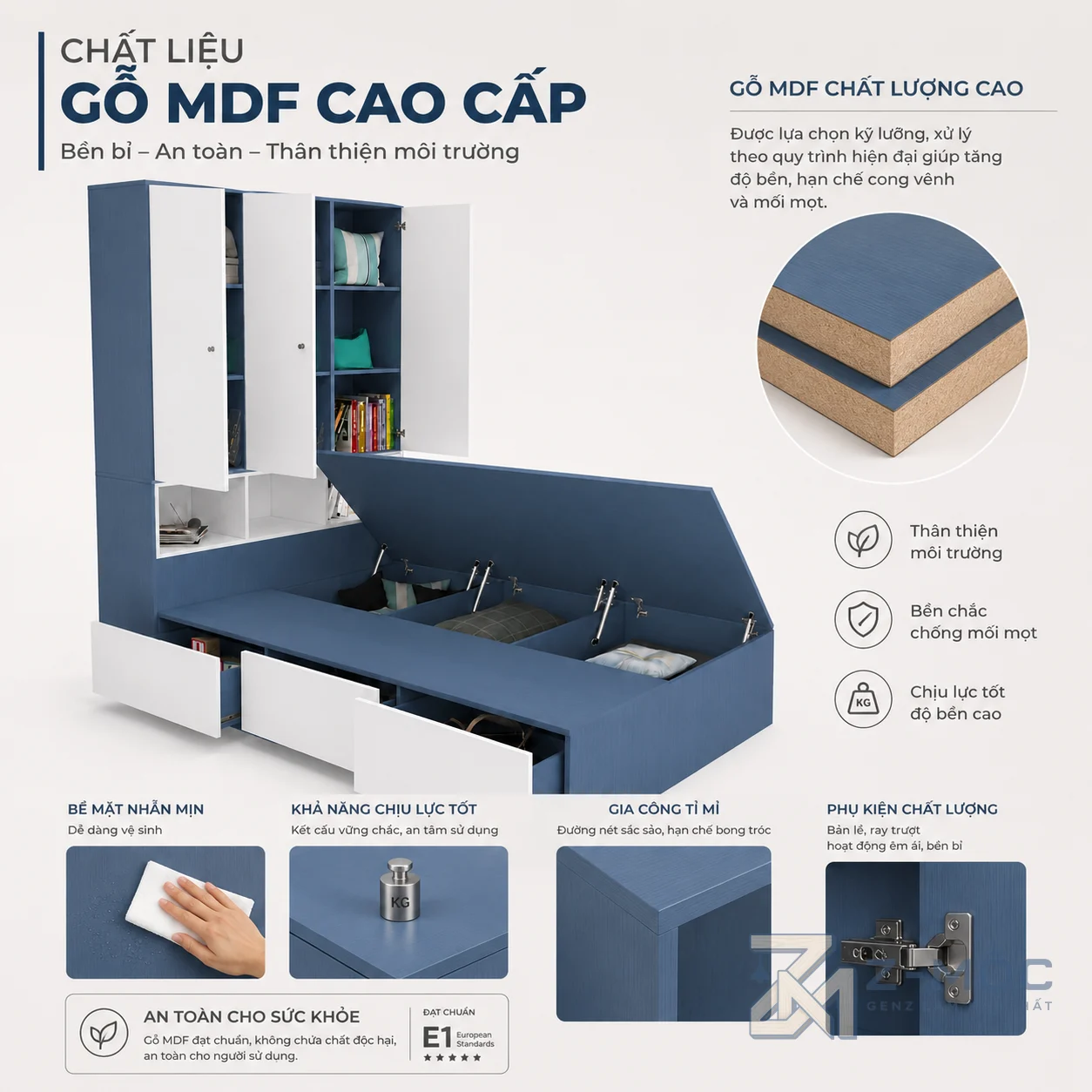 Bề mặt dễ vệ sinh, thuận tiện sử dụng