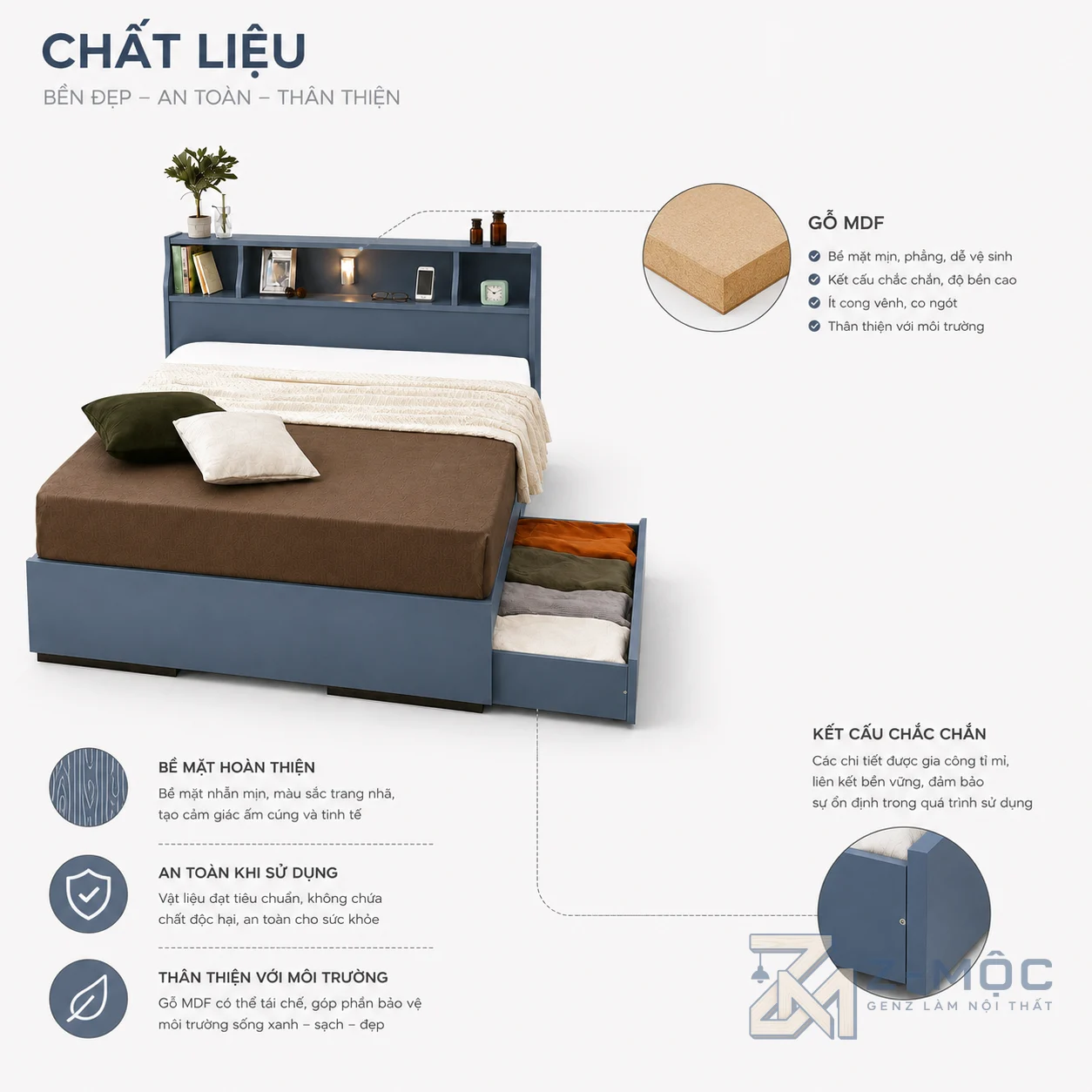 Chất liệu bền đẹp, phù hợp sử dụng lâu dài