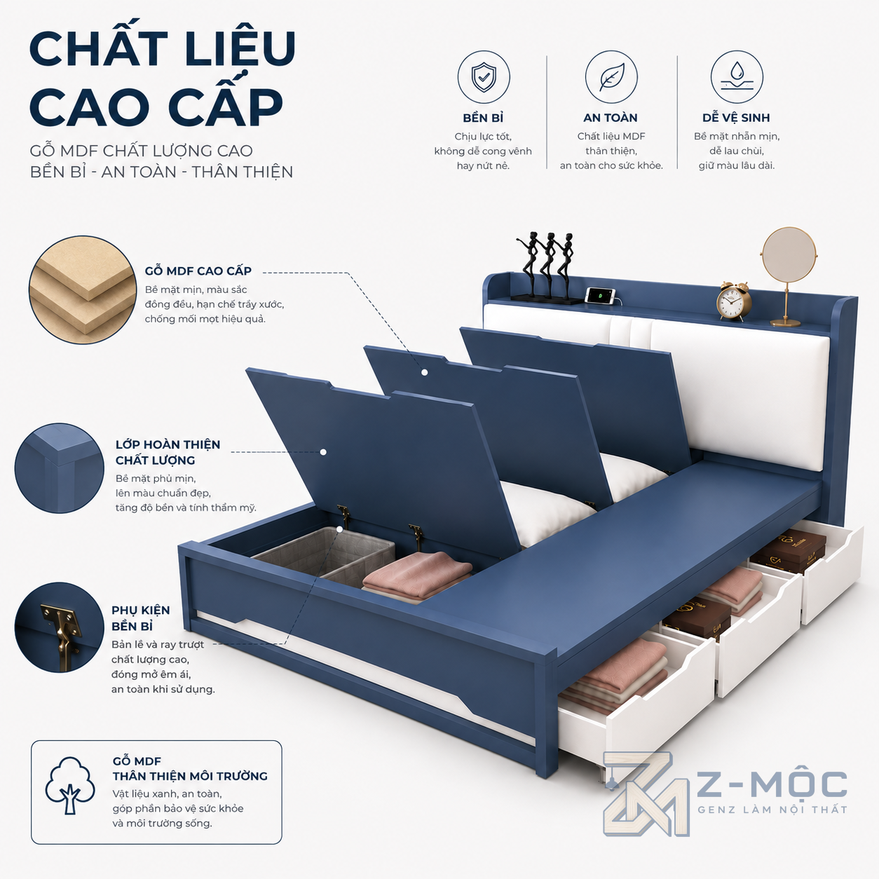 Chất liệu bền đẹp, sử dụng lâu dài