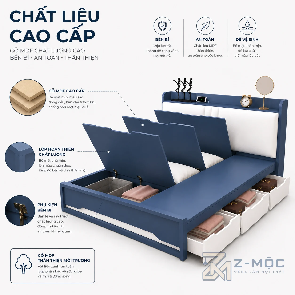 Chất liệu bền đẹp, sử dụng lâu dài