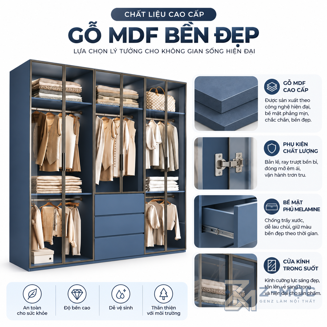 Chất liệu bền đẹp, sử dụng ổn định lâu dài