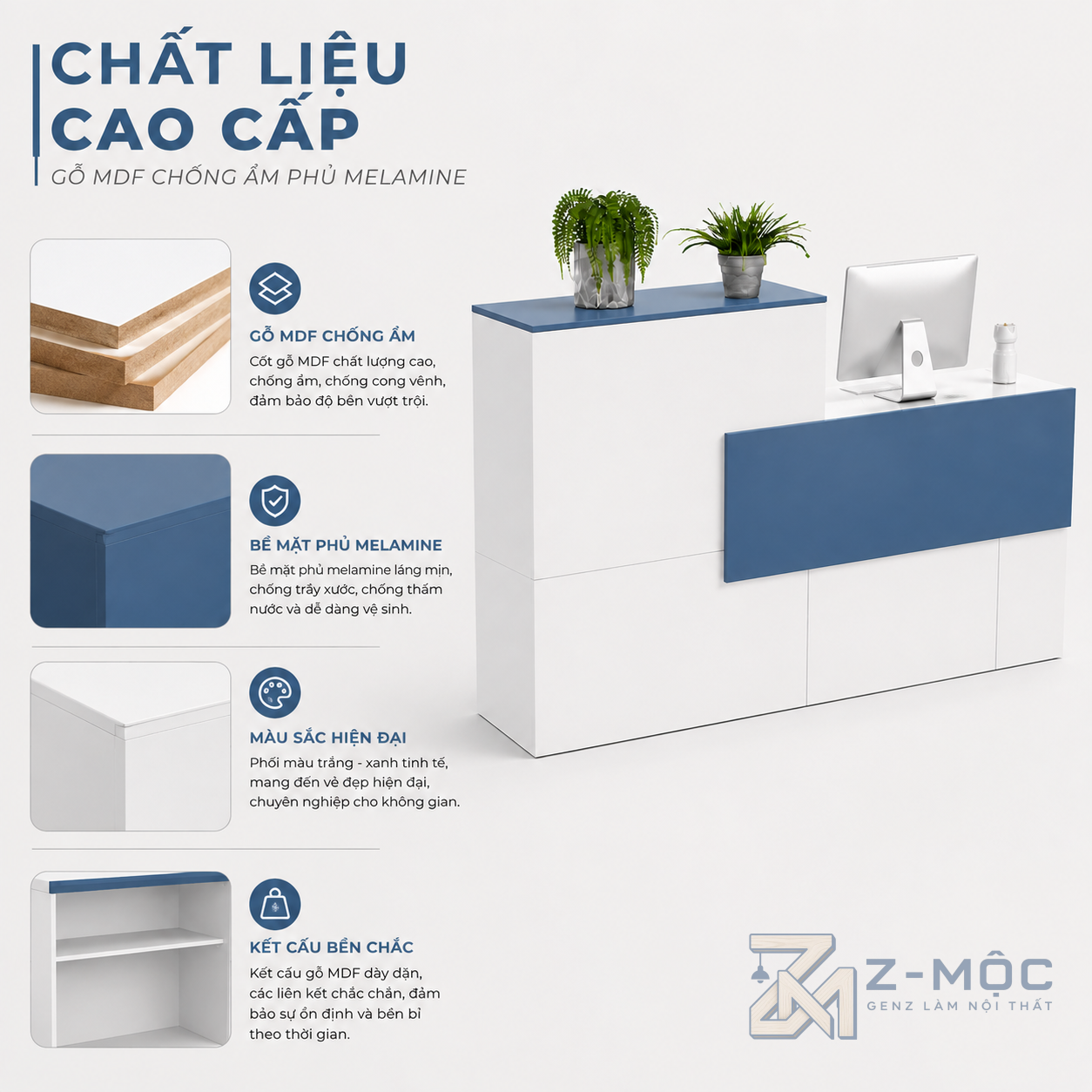 Chất liệu gỗ MDF phủ Melamine
