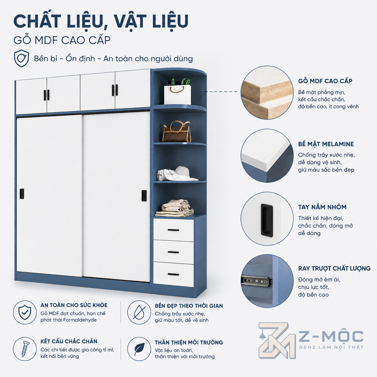 Chất liệu phù hợp nhu cầu sử dụng trong phòng ngủ