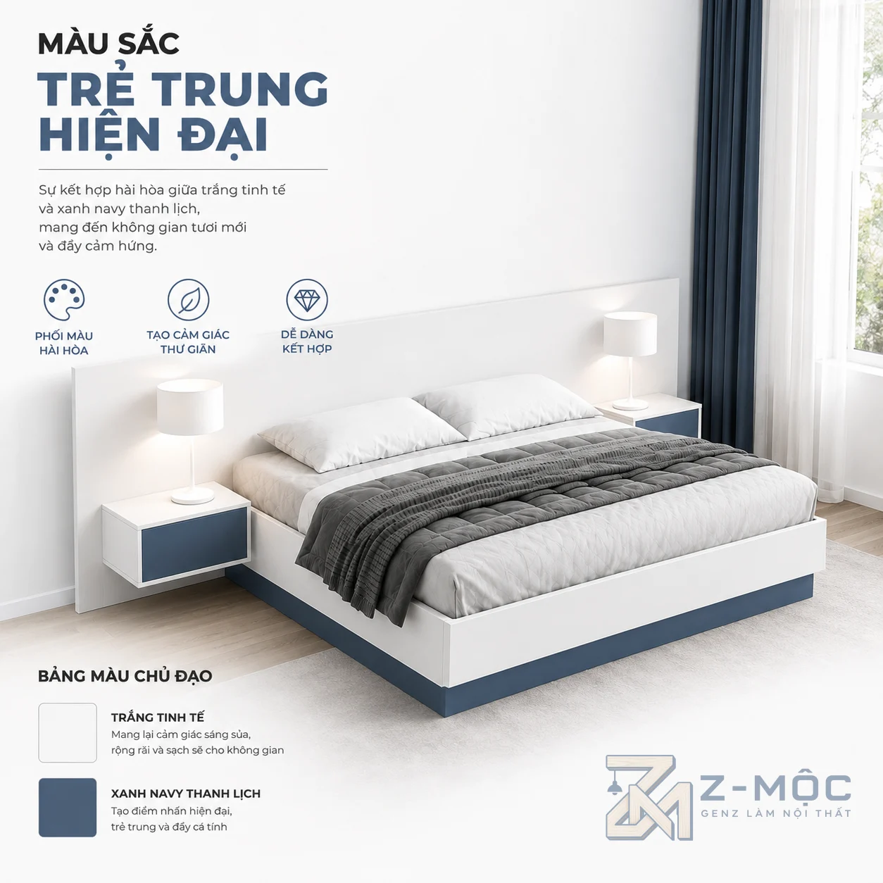 Dễ kết hợp với nhiều phong cách nội thất phòng ngủ