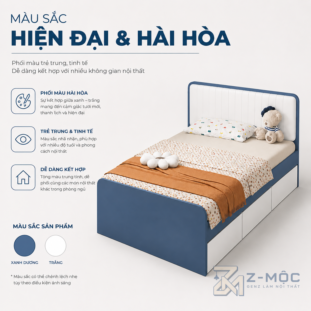 Dễ phối hợp với nhiều nội thất phòng ngủ