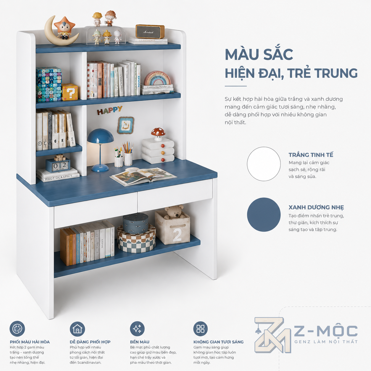 Dễ phối hợp với nội thất phòng trẻ em