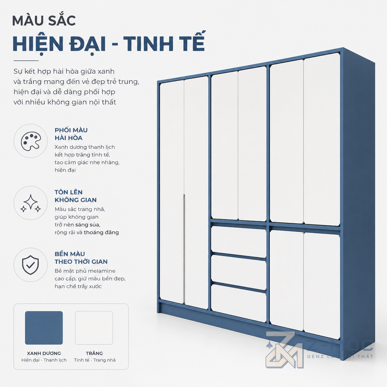 Dễ phối hợp với phòng ngủ gia đình và không gian rộng