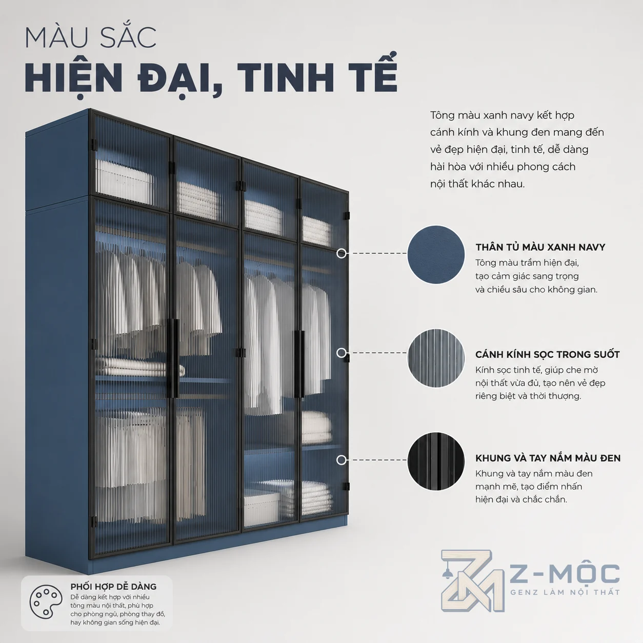 Dễ phối với nhiều không gian nội thất