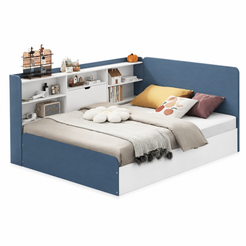 Giường Ngủ Có Kệ Bên Cạnh Giường Đa Năng Tiện Ích ZM-11026 - 1600x2000mm + Kệ - ZM-11026.2