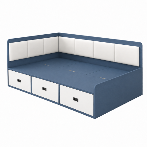 Giường Ngủ Góc Bọc Đệm Có Ngăn Kéo Hiện Đại ZM-11038 - 1600x2000mm - ZM-11038.3
