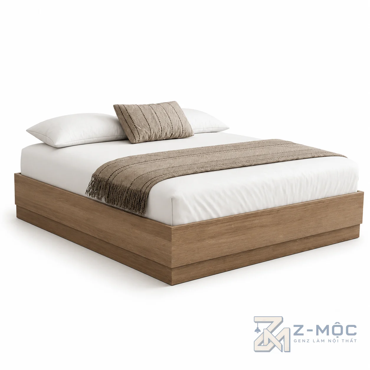 Giường Ngủ Không Đầu Giường Gỗ MDF Màu Xanh ZM-11023 - ảnh chi tiết 7
