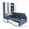 Giường Ngủ Liền Tủ Để Đồ Màu Xanh Trắng ZM-11030 - ảnh chi tiết 1