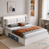 Giường Ngủ Trắng Có Kệ Và Đệm Đầu Giường ZM-11034 - ảnh chi tiết 5