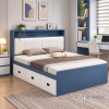 Giường Ngủ Xanh Trắng 3 Hộc Kéo Đầu Giường Bọc Nệm ZM-11035 - ảnh chi tiết 7