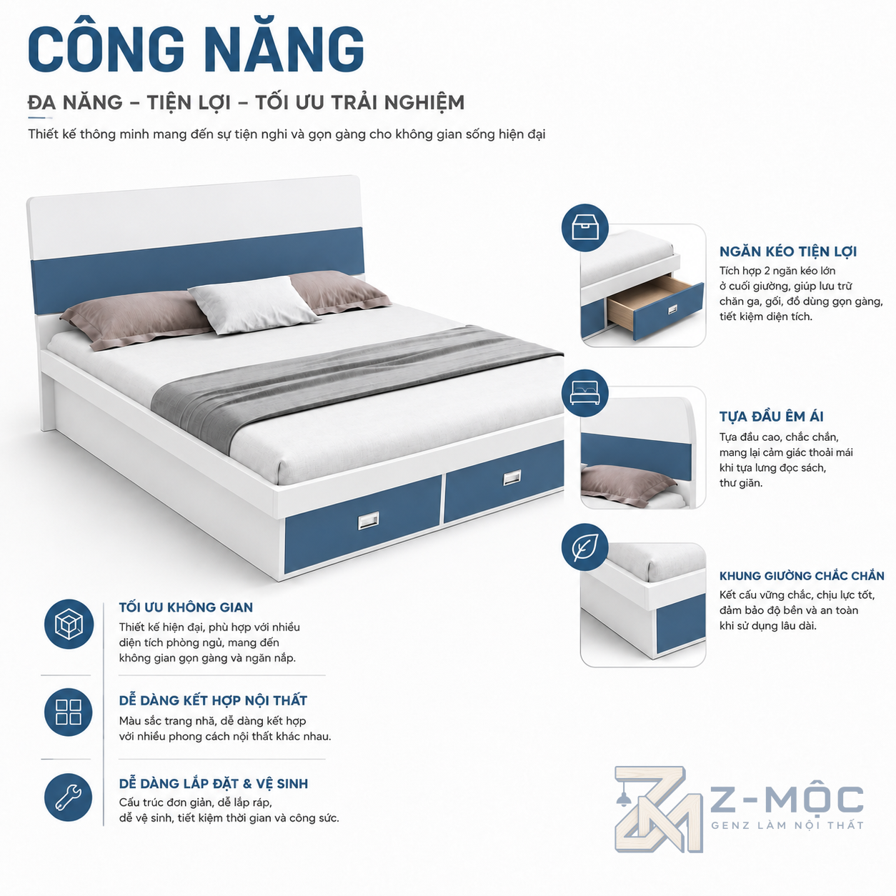 Hai ngăn kéo tăng khả năng lưu trữ