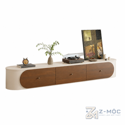 Kệ Tivi Màu Xanh Dương Phối Trắng Bo Cong Hiện Đại ZM-90006 - ảnh chi tiết 1