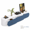 Kệ Tivi Màu Xanh Dương Phối Trắng Bo Cong Hiện Đại ZM-90006 - ảnh chi tiết 6