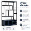 Kệ Trang Trí Gỗ MDF Kết Hợp Khung Sắt Có Tủ Ngăn Kéo ZM-94012 - ảnh chi tiết 5