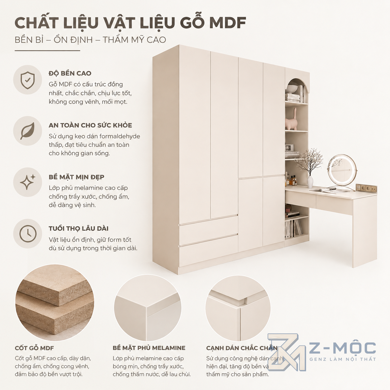Chất liệu phù hợp sử dụng lâu dài