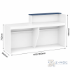 Kích thước chi tiết Quầy Lễ Tân Văn Phòng Trắng Phối Xanh Dương Hiện Đại ZM-30002