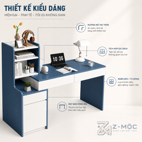 Kiểu dáng hiện đại, màu xanh trắng dễ nhận diện