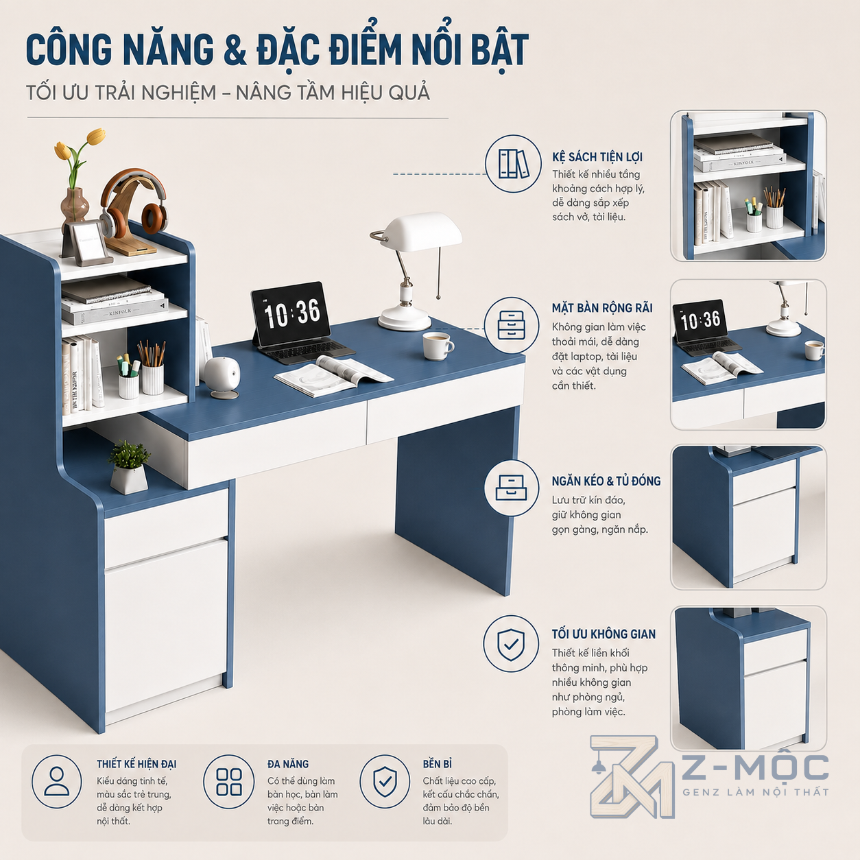 Ngăn kéo và khoang chứa đồ tiện dụng