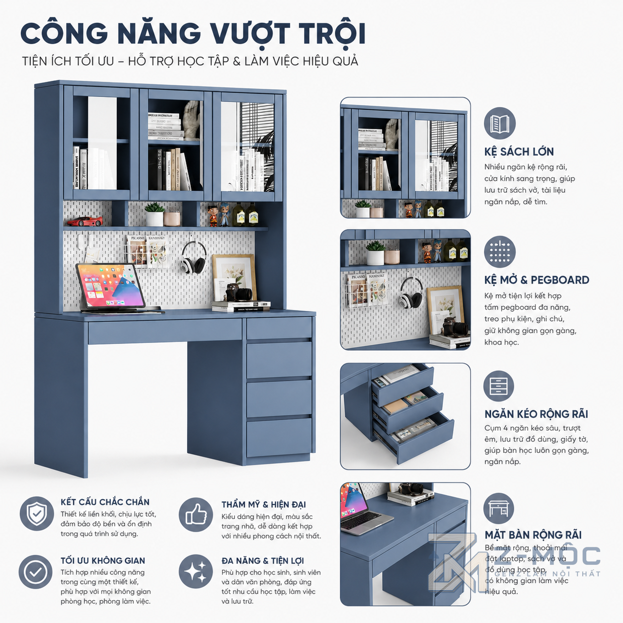 Nhiều không gian lưu trữ trong một thiết kế