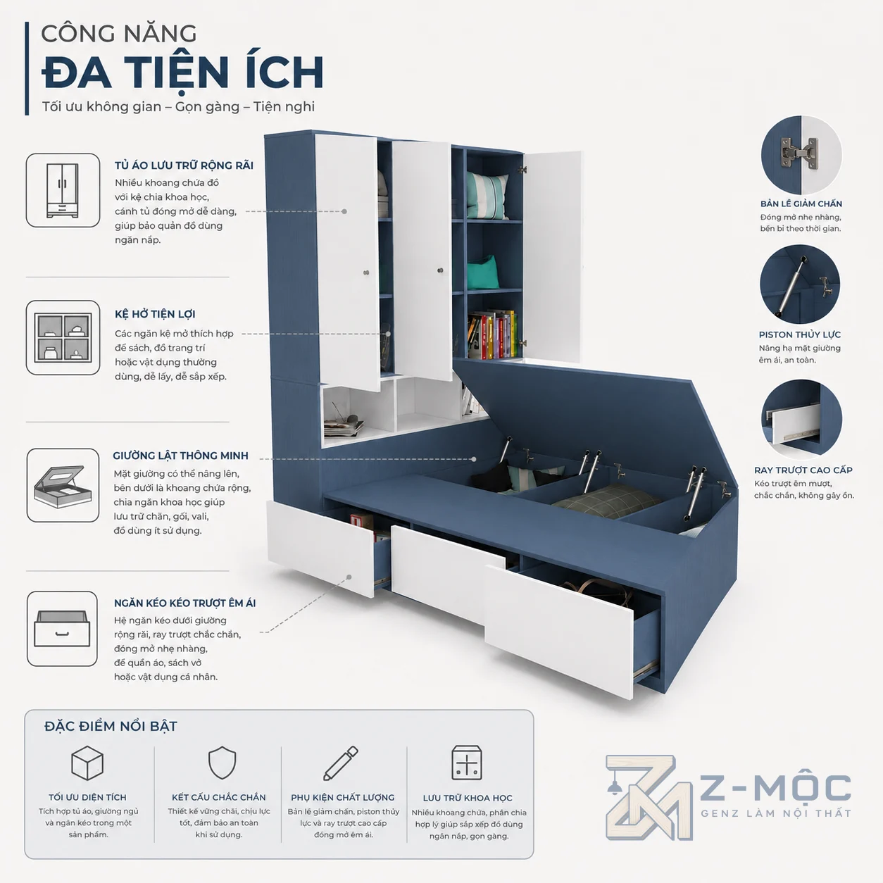 Nhiều khu vực chứa đồ trong cùng một hệ