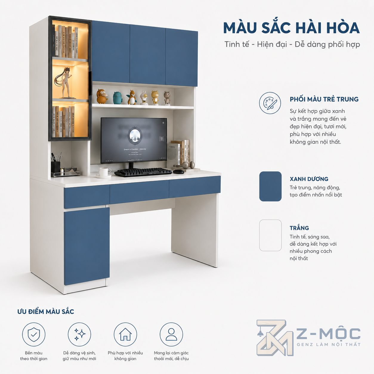 Phù hợp cho học tập, làm việc và trưng bày