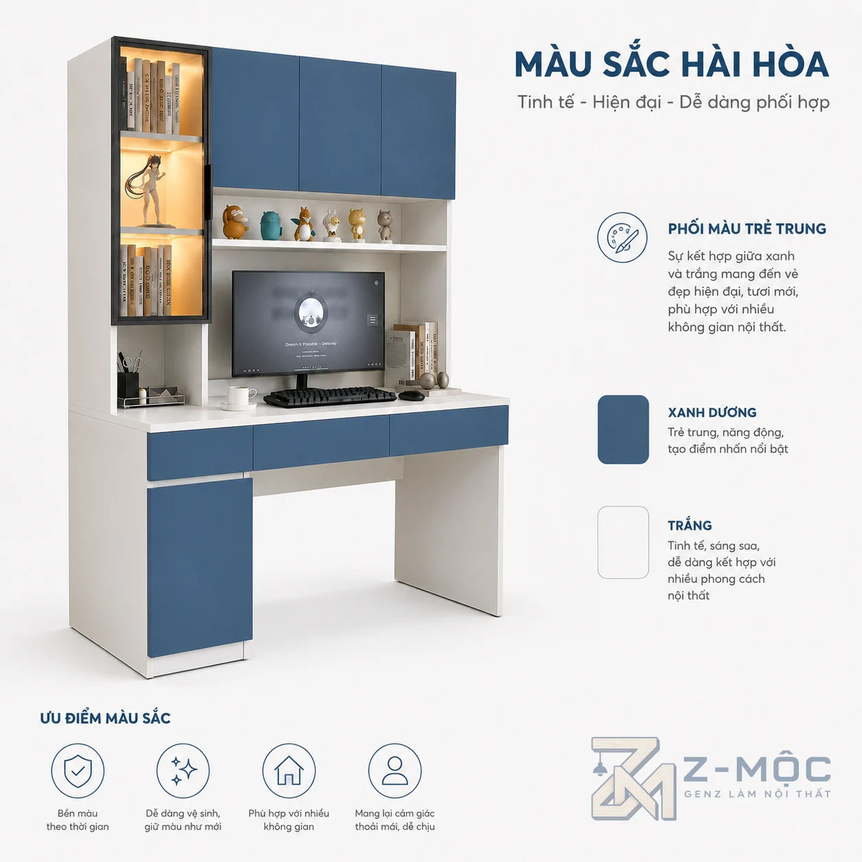 Phù hợp cho học tập, làm việc và trưng bày