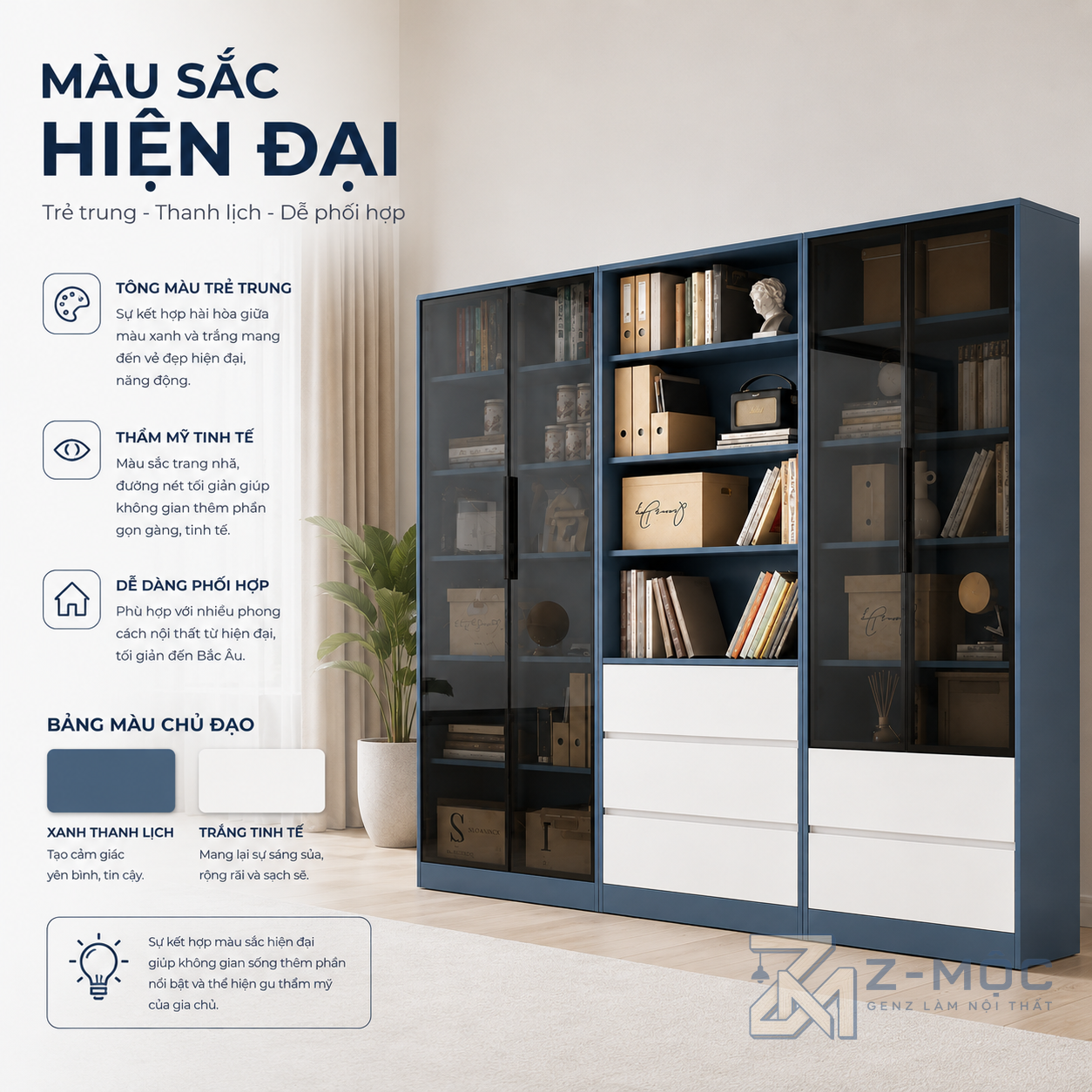 Phù hợp phòng khách, phòng làm việc