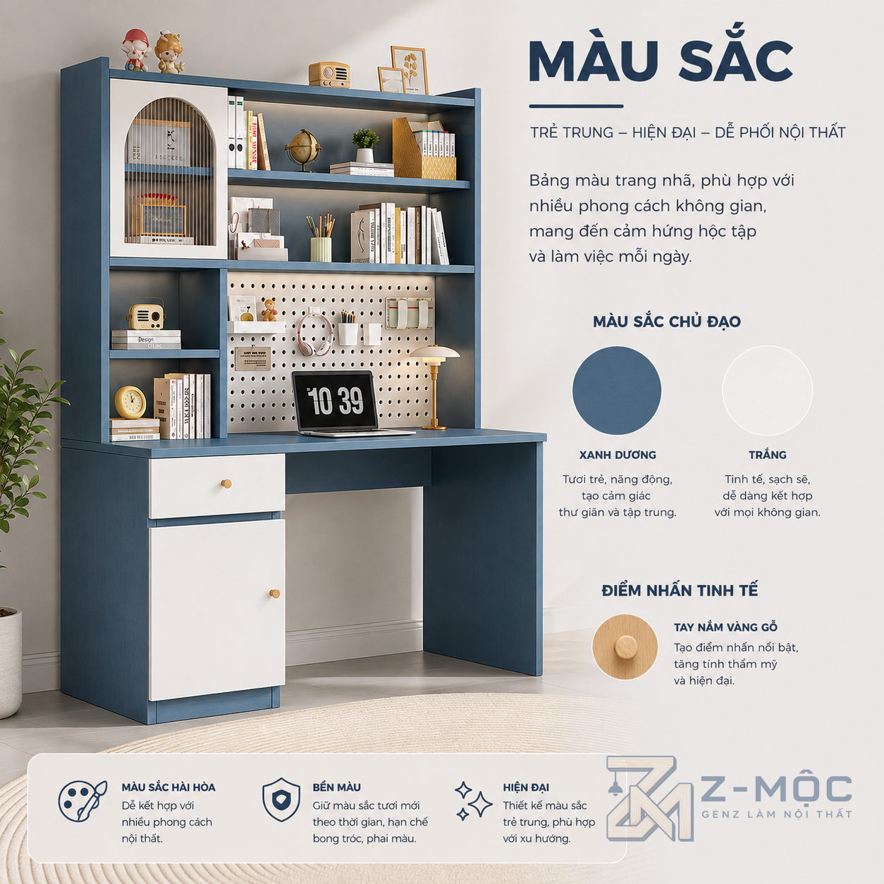 Phù hợp phòng ngủ và góc học tập tại nhà