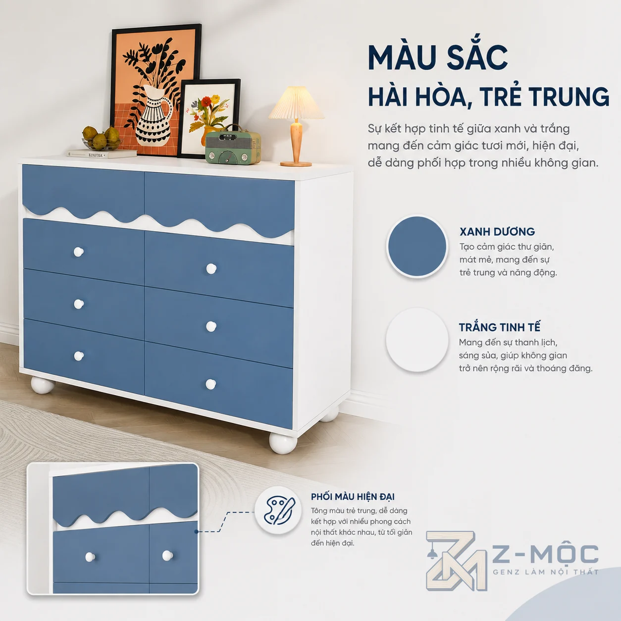 Phù hợp phòng ngủ và nhiều không gian hiện đại