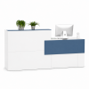 Quầy Lễ Tân Văn Phòng Trắng Phối Xanh Dương Hiện Đại ZM-30002 - 1800x600x1000mm - ZM-30002.2x