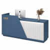 Quầy Lễ Tân Xanh Phối Nan Dọc Trắng Hiện Đại ZM-30009 - 1800x600x1000mm - ZM-30009.3